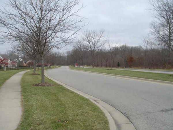 An upgraded segment of River Rd. in early winter
