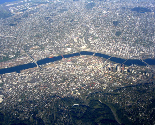 Aerial view of Portland, Oregon
