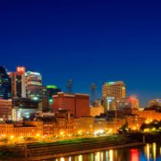 Nashville's skyline at night