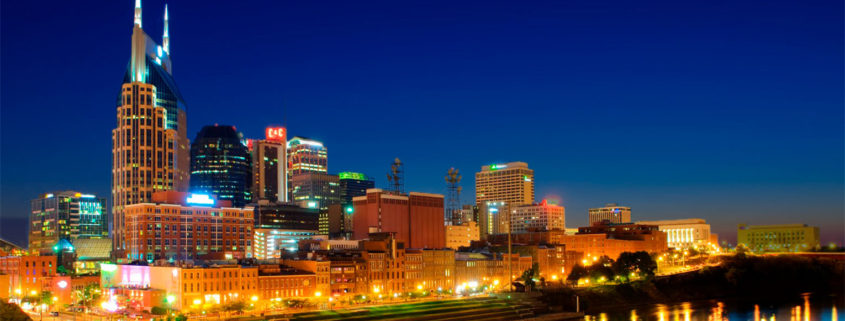 Nashville's skyline at night