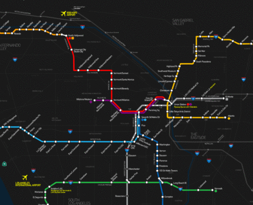 LA transit metro system map