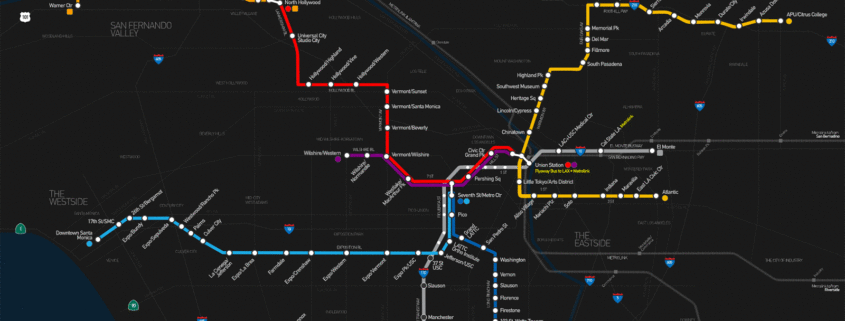 LA transit metro system map