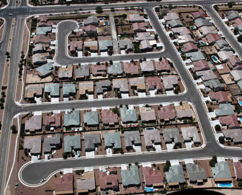 Aerial photo of California suburbs