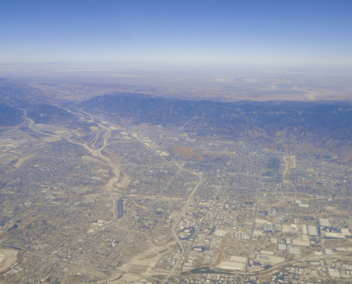 Greater Los Angeles area aerial view
