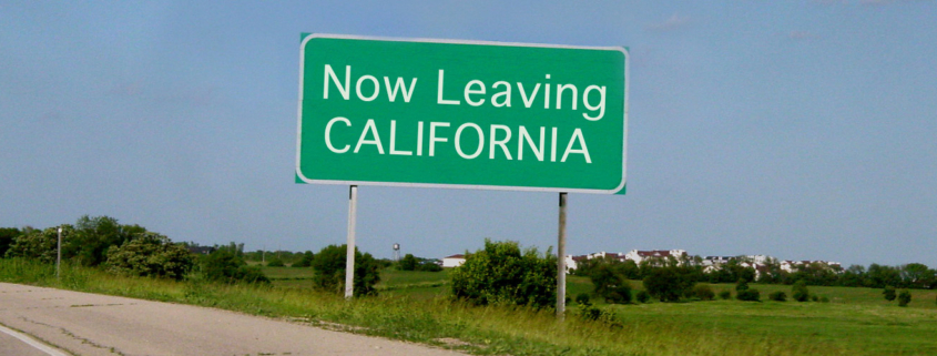 leaving california sign along highway