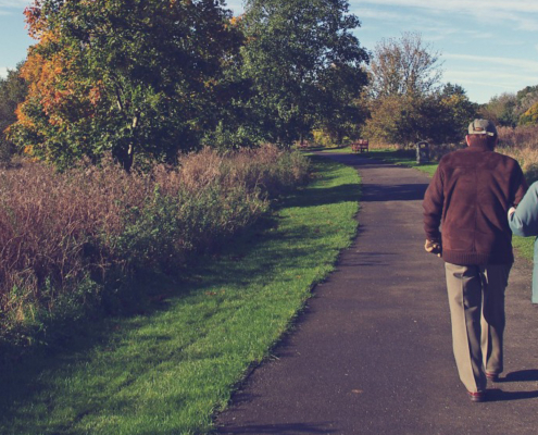 Elderly couple in small town, rural America