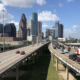 Interstate 45 approaching Houston downtown business district