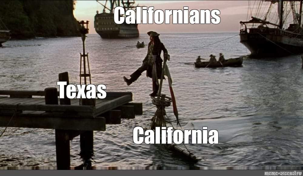 California to Texas meme